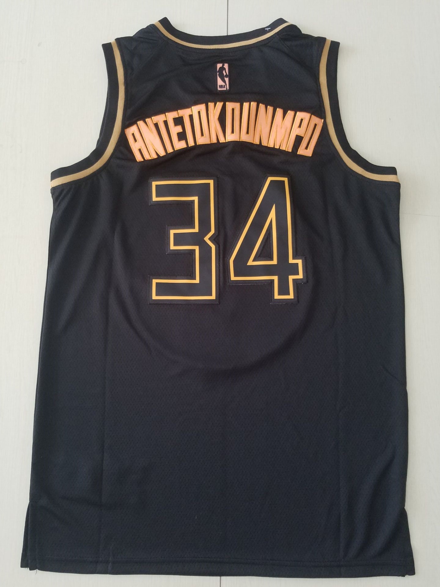 Youth Milwaukee Bucks #34 Antetokounmp Black golden limited NBA Nike Jerseys